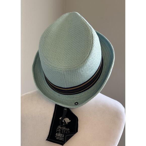 PETER GRIMM Light Blue Depp Mens Fedora Hat Turquoise Dad Miami New With Tags - Picture 8 of 10